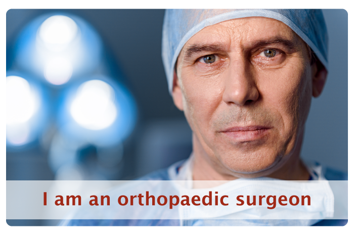 orthopaedic surgeon wearing scrubs in OR.